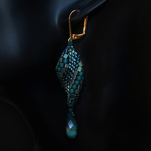 La Mer Spirals Beaded Earrings by Jaguarwoman