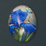 Jaguarwoman's "Iris Bliss" Glass Art Cabochon #1