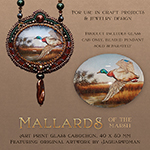 Jaguarwoman's "Mallards of the Marsh" Art-Print Glass Cabochon