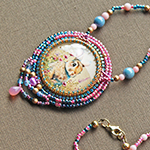 Jaguarwoman's "Easter Bunny" Beaded Pendant Necklace