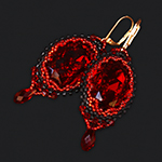 Jaguarwoman's "Scarlet Harlot" Beaded Earrings