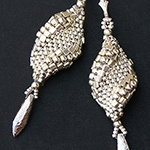 Jaguarwoman's "Silver Spirals" Beaded Earrings