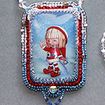 Jaguarwoman's "Elves of the North Pole Bead-Embroidered Pendant"