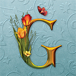 Jaguarwoman's "Tulip Joy" Decorative Alphabet