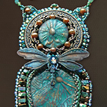 Jaguarwoman's "Lady Dragonfly" Bead-Embroidered Pendant